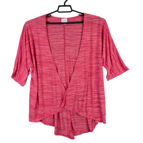 Womens LuLaRoe Pink Open-Front Cardigan 3/4 Sleeve Lightweight Polyester Blend S - Picture 1 of 7